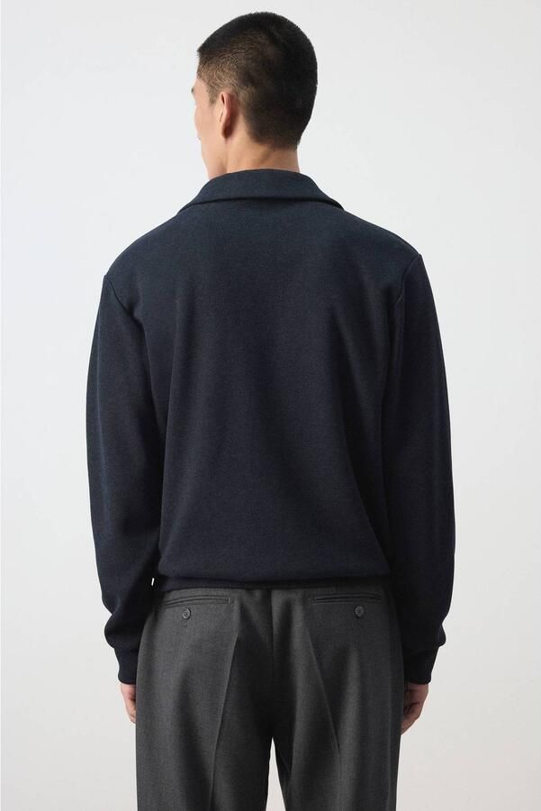 Mango Man sweatvest met wol marine - Foto 2
