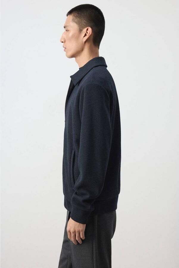 Mango Man sweatvest met wol marine - Foto 3