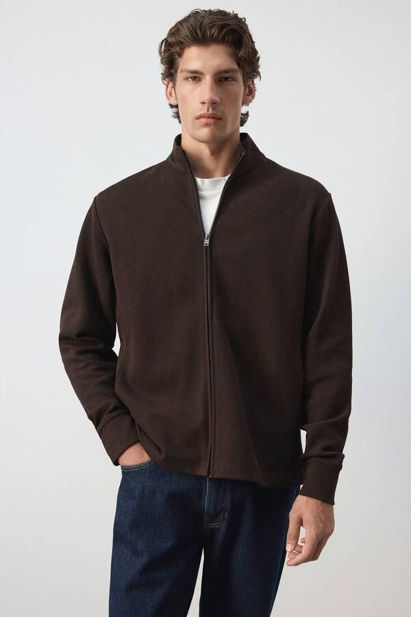 Mango Man sweatvest middenbruin