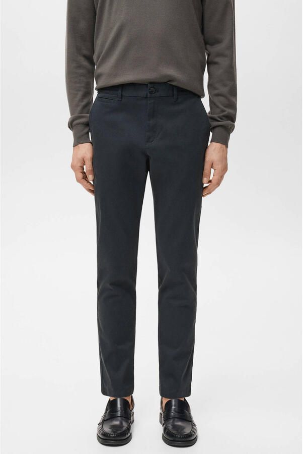 Mango Man tapered chino donkerblauw