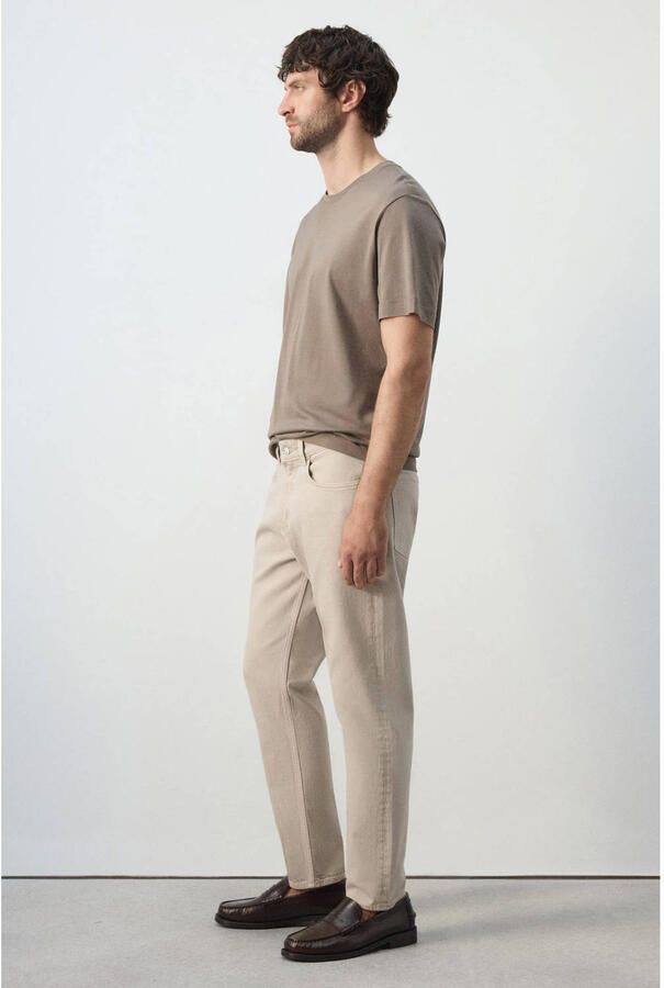 Mango Man tapered cropped jeans lichtbeige - Foto 2
