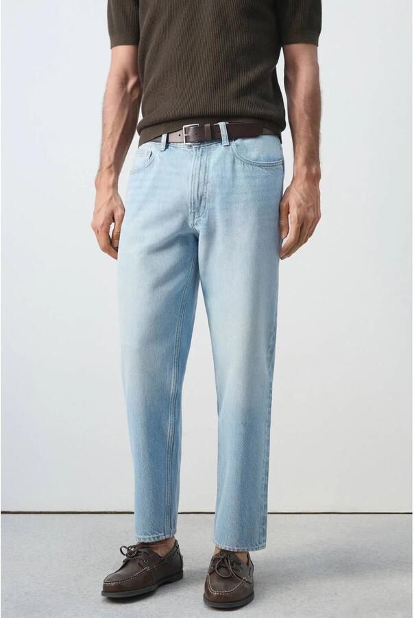 Mango Man tapered jeans blauw
