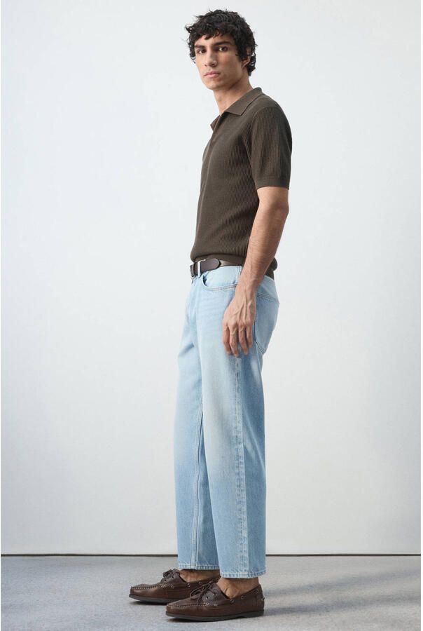 Mango Man tapered jeans blauw - Foto 3