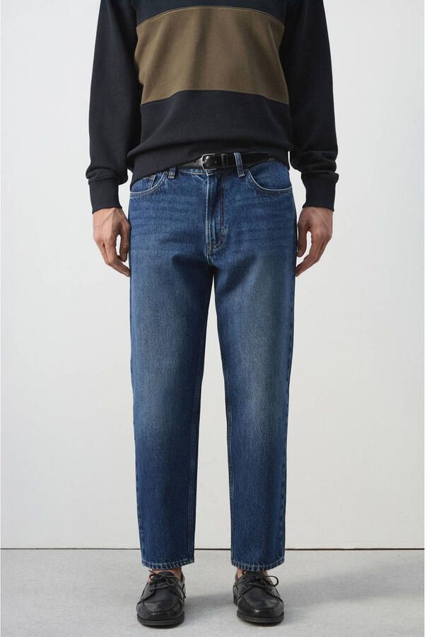Mango Man tapered jeans blauw