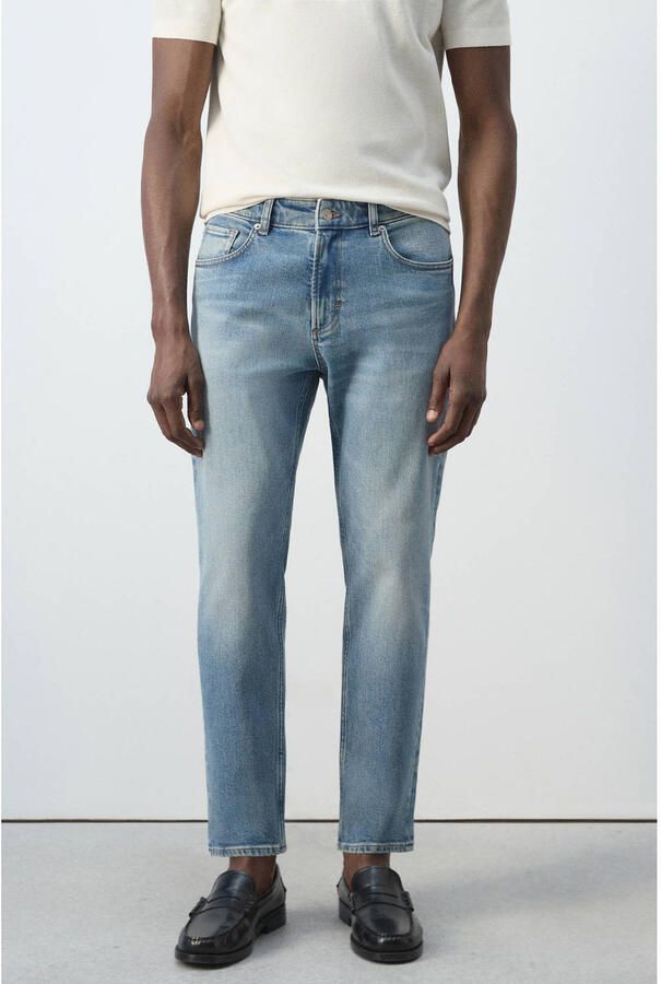Mango Man tapered jeans blauw