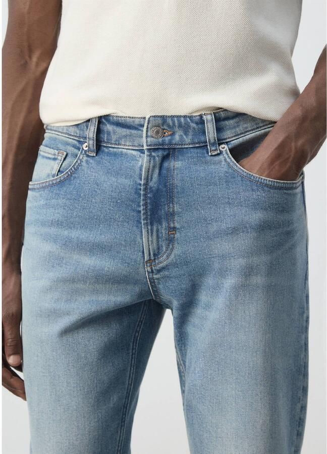 Mango Man tapered jeans blauw - Foto 3