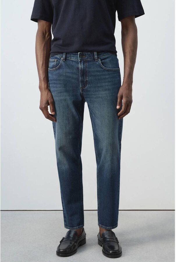 Mango Man tapered jeans blauw