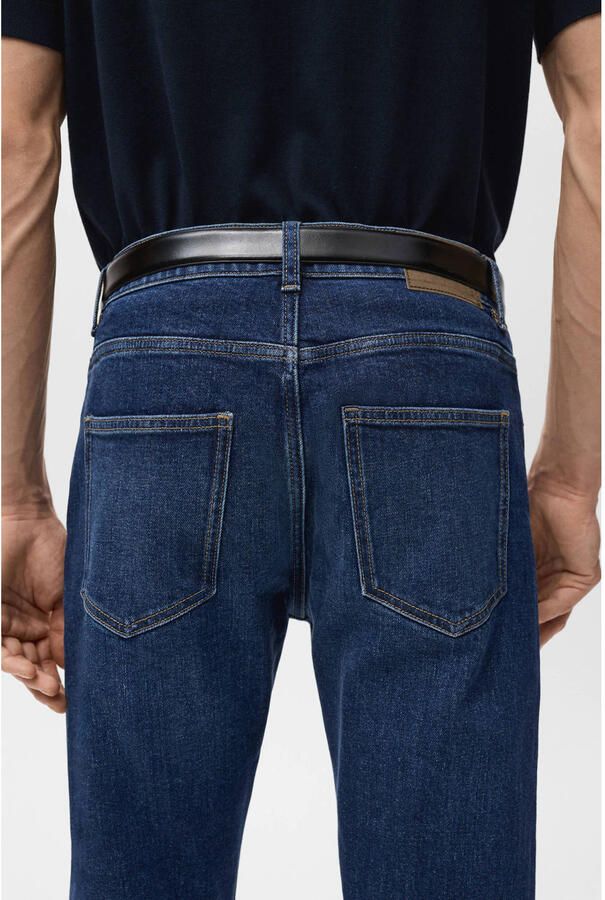 Mango Man tapered jeans changeant blauw - Foto 3