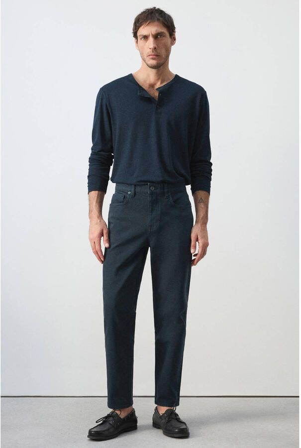 Mango Man tapered jeans donkerblauw - Foto 2