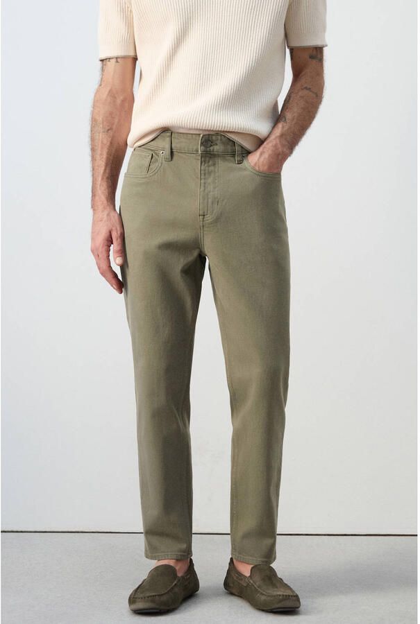 Mango Man tapered jeans groen