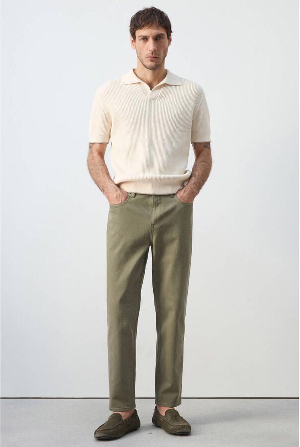 Mango Man tapered jeans groen - Foto 3