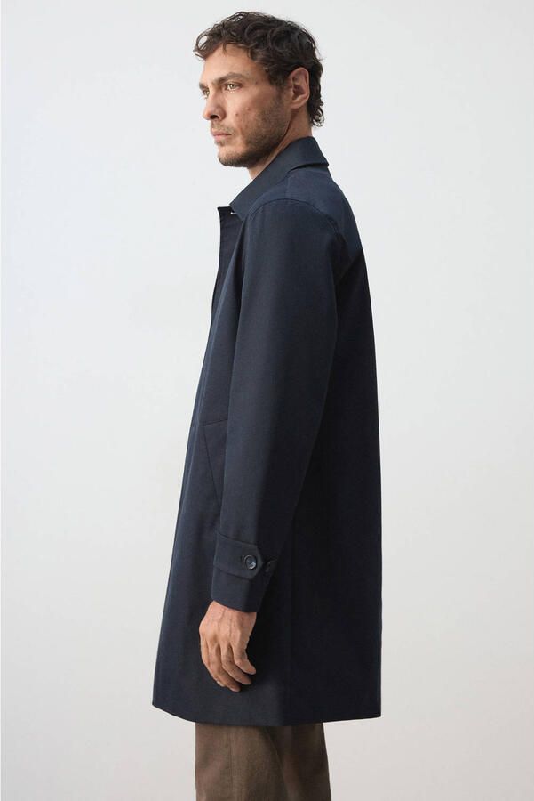Mango Man trenchcoat donkerblauw - Foto 3