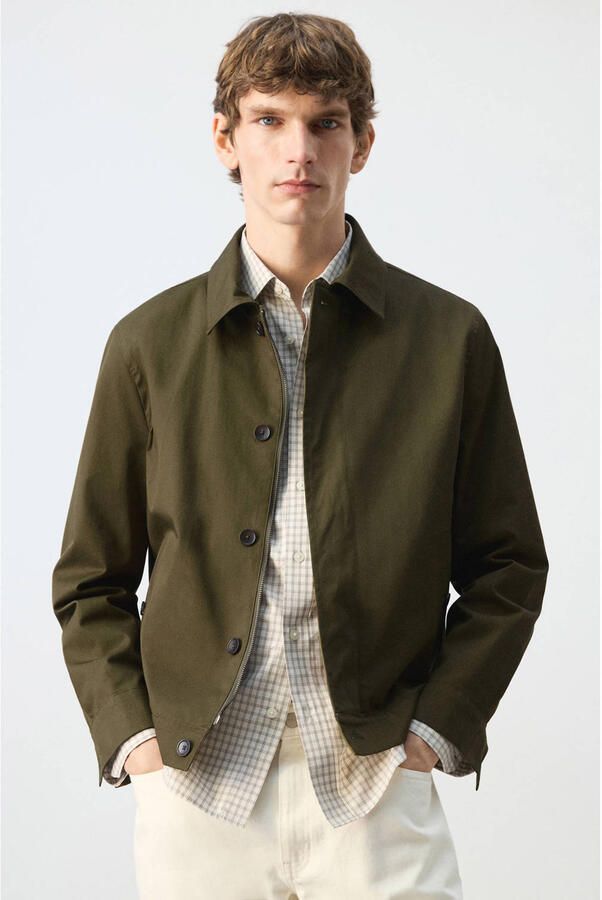 Mango Man trenchcoat groen
