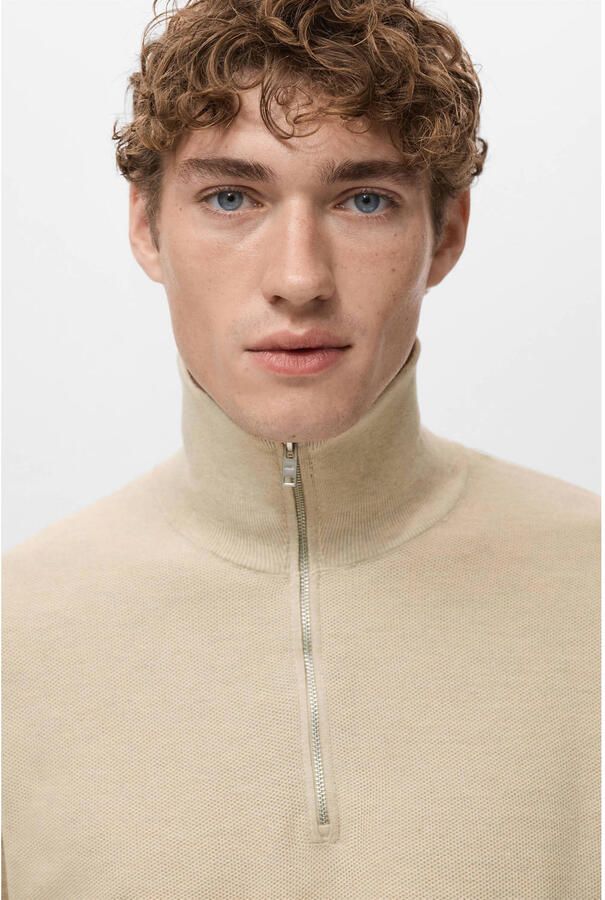 Mango Man trui fijn gebreid beige - Foto 2