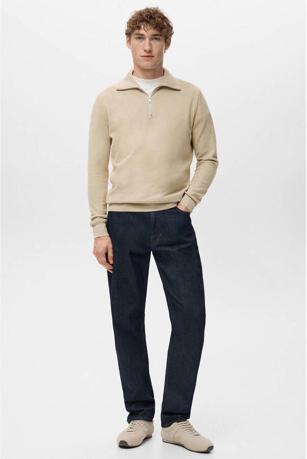 Mango Man trui fijn gebreid beige - Foto 3