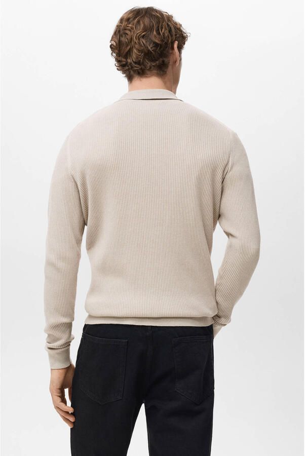 Mango Man trui gebreid beige - Foto 3