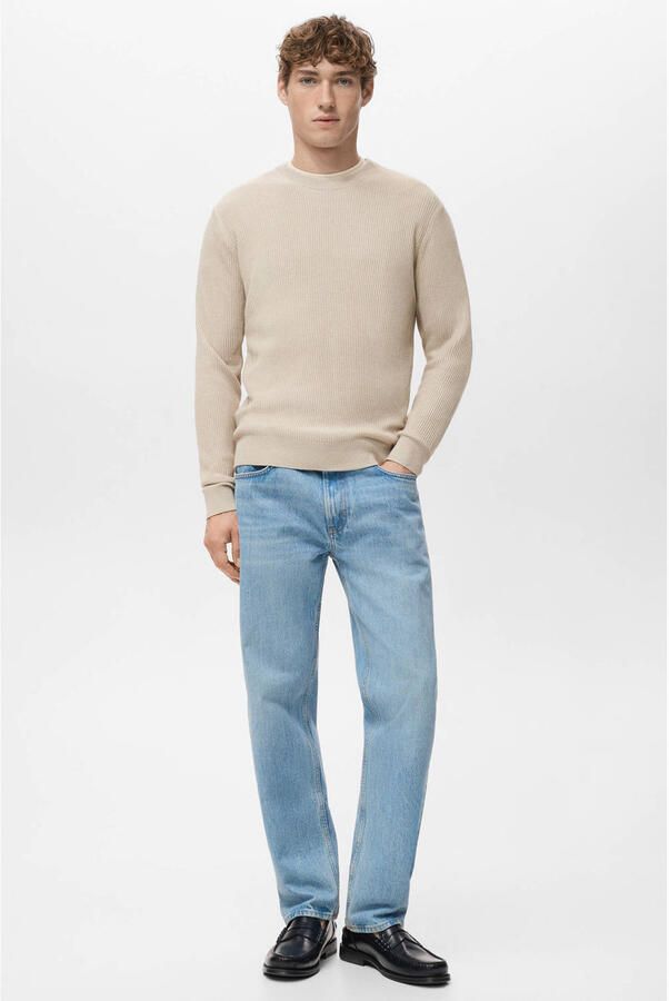 Mango Man trui gebreid beige - Foto 3
