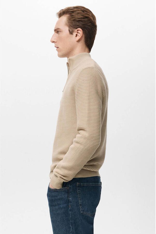 Mango Man trui gebreid beige - Foto 3