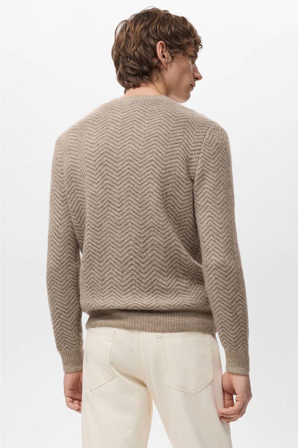 Mango Man trui met wol gebreid beige - Foto 3