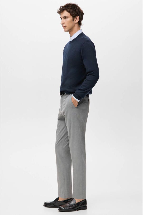 Mango Man trui met wol gebreid marineblauw - Foto 2