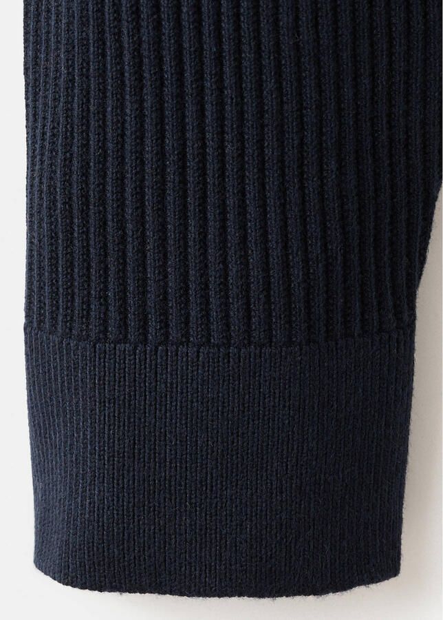 Mango Man trui rib gebreid donkerblauw - Foto 2