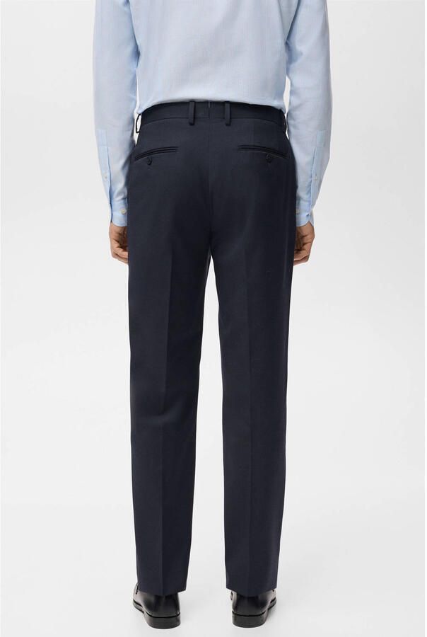Mango Man Turin slim pantalon met wol donkerblauw - Foto 3