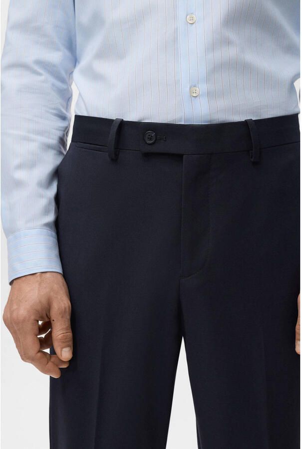 Mango Man Turin slim pantalon met wol donkerblauw - Foto 2