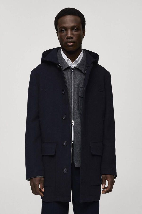 Mango Man tussenjas donkerblauw