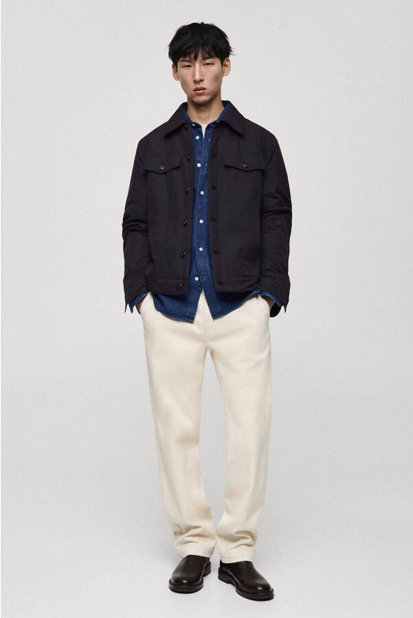 Mango Man tussenjas donkerblauw