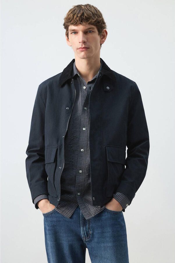 Mango Man tussenjas donkerblauw