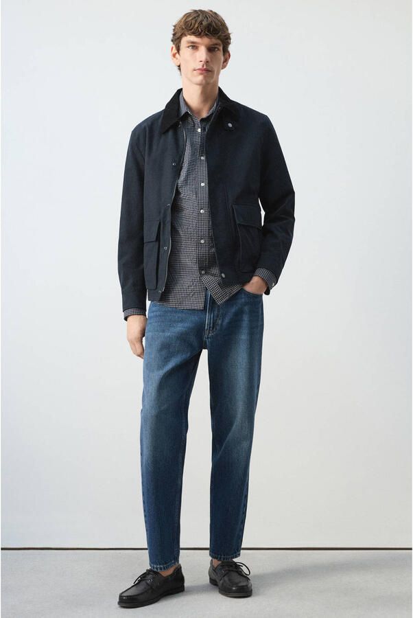 Mango Man tussenjas donkerblauw - Foto 3