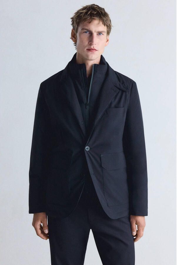 Mango Man tussenjas donkerblauw