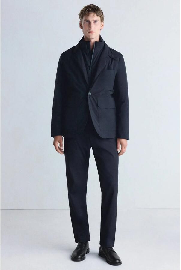 Mango Man tussenjas donkerblauw - Foto 2