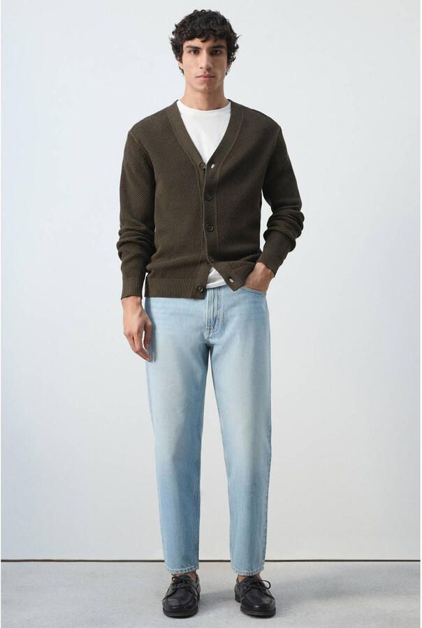 Mango Man vest gebreid donkerbruin - Foto 2