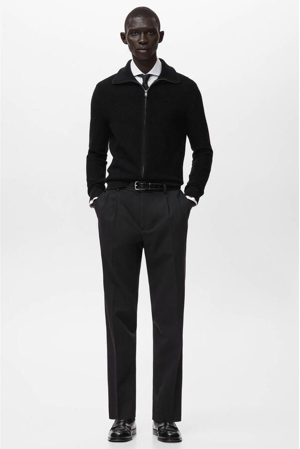 Mango Man vest gebreid zwart