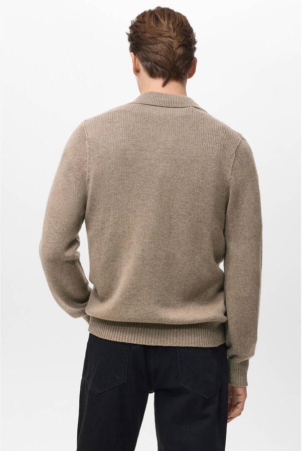 Mango Man vest met wol gebreid beige - Foto 2