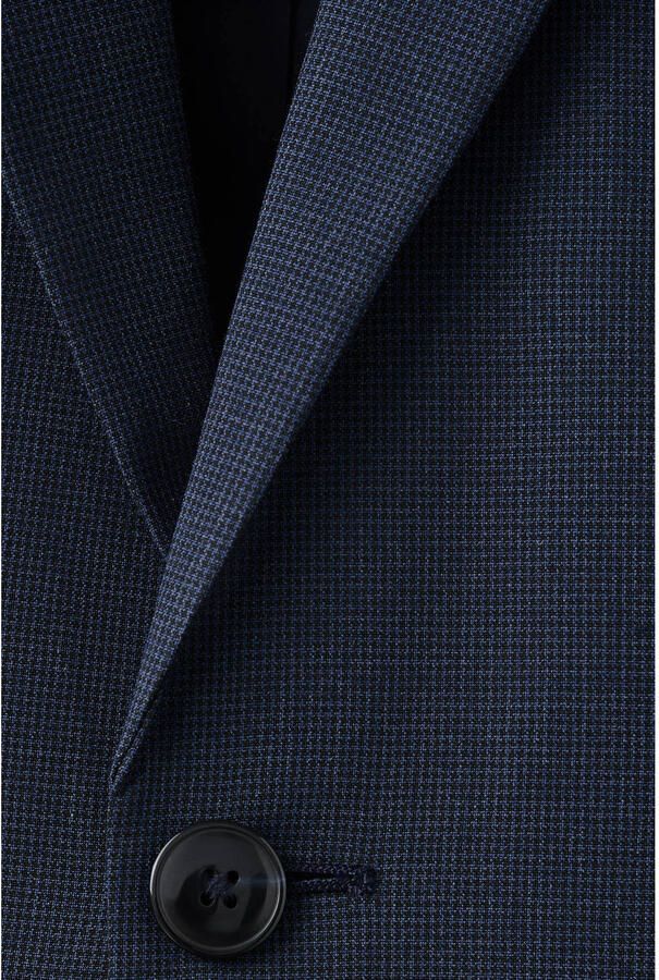 Mango Man viscose slim fit geruit colbert middenblauw - Foto 2