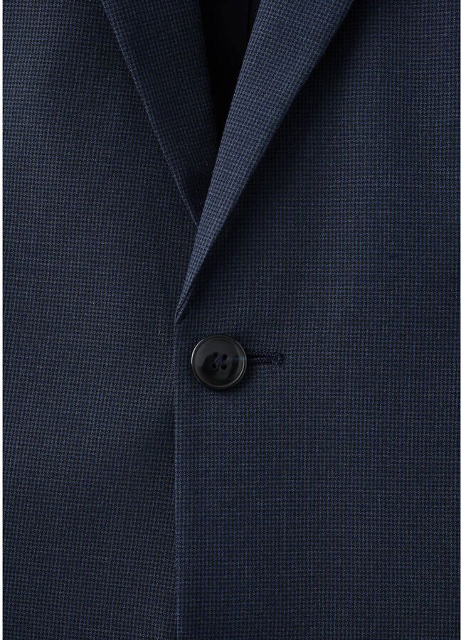 Mango Man viscose slim fit geruit colbert middenblauw - Foto 2