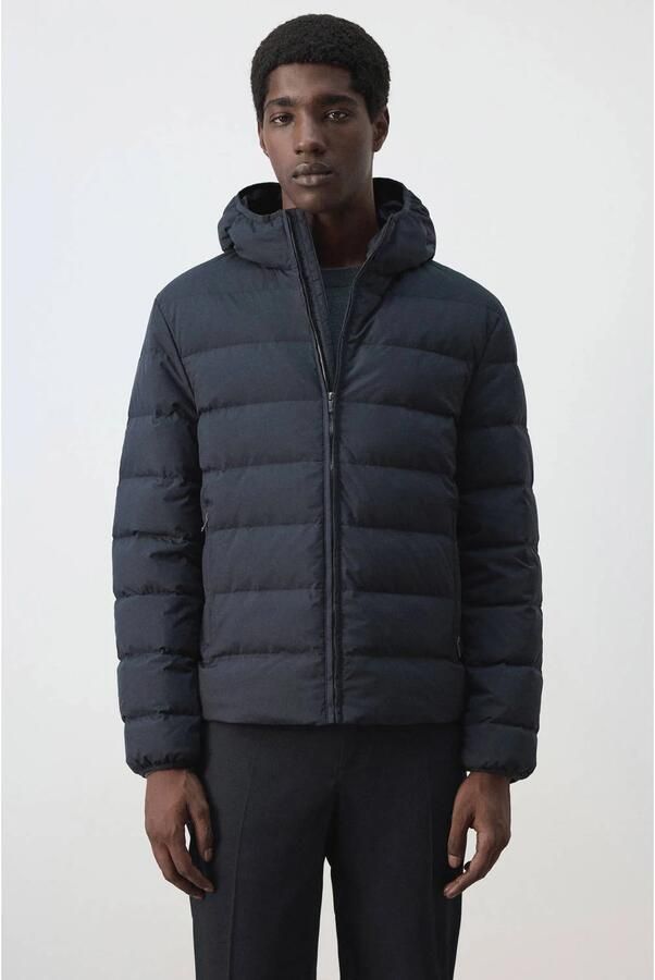 Mango Man winterjas donkerblauw