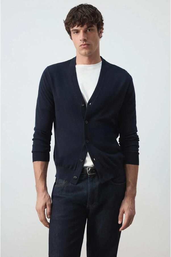 Mango Man wollen gebreid vest marine