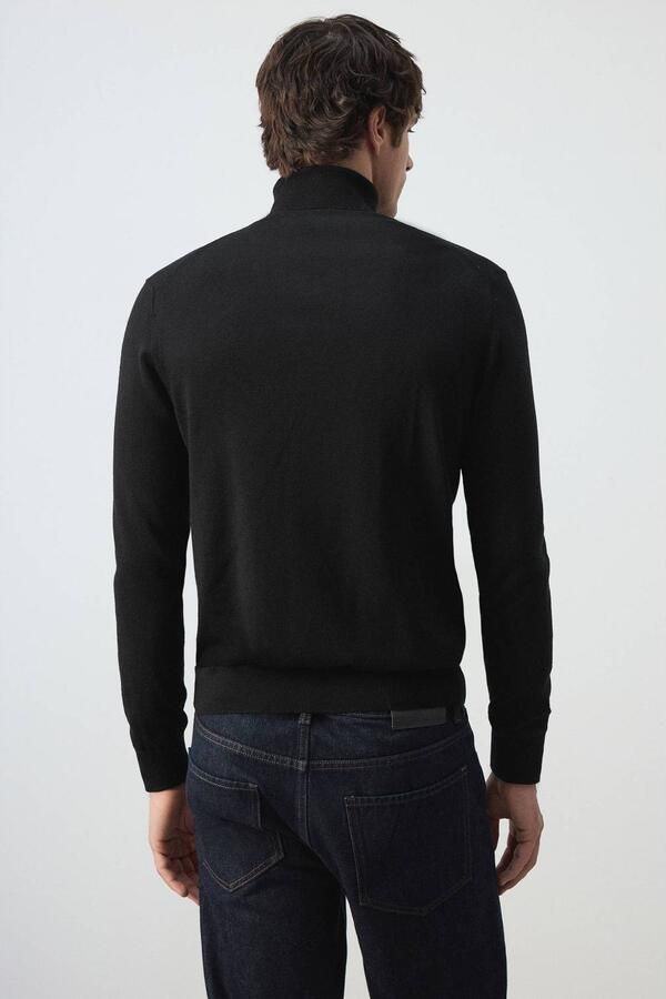 Mango Man wollen regular fit coltrui zwart - Foto 3