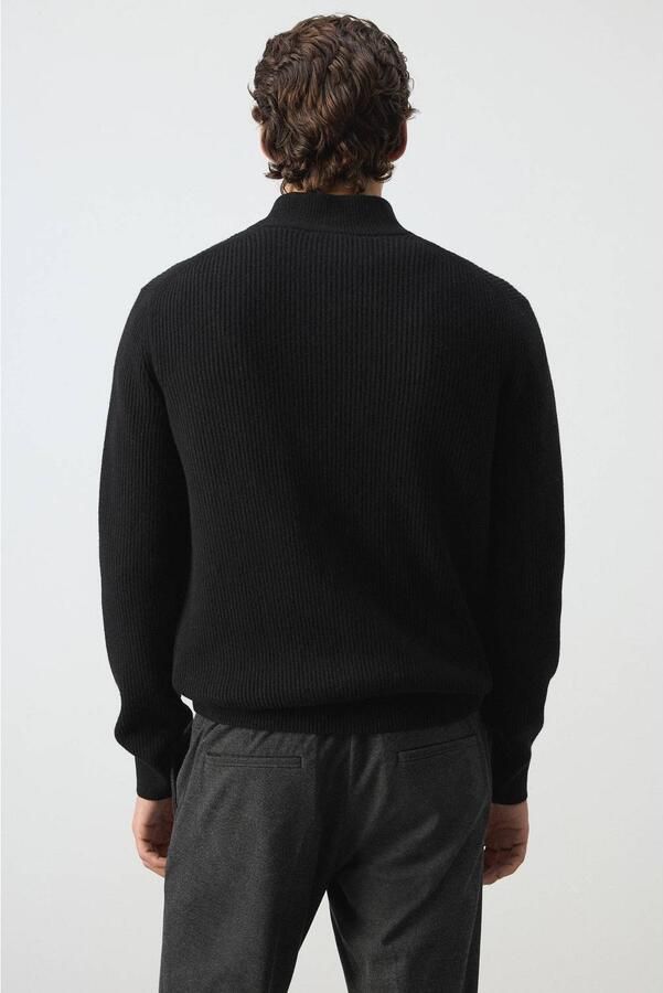 Mango Man wollen regular fit gebreide trui zwart - Foto 3