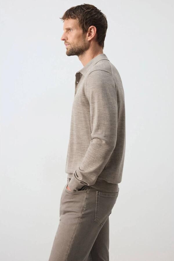 Mango Man wollen regular fit polo beige - Foto 3
