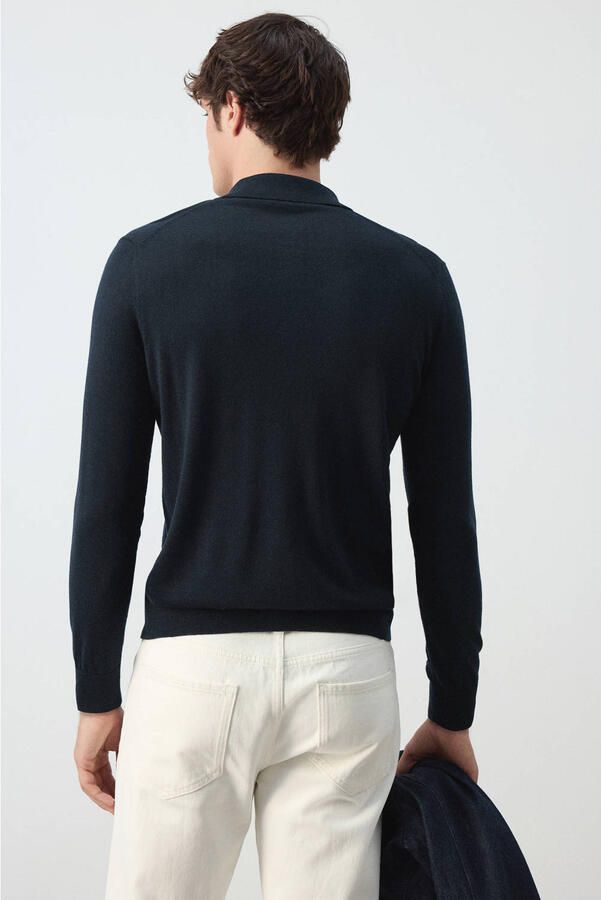 Mango Man wollen regular fit polo marine - Foto 3