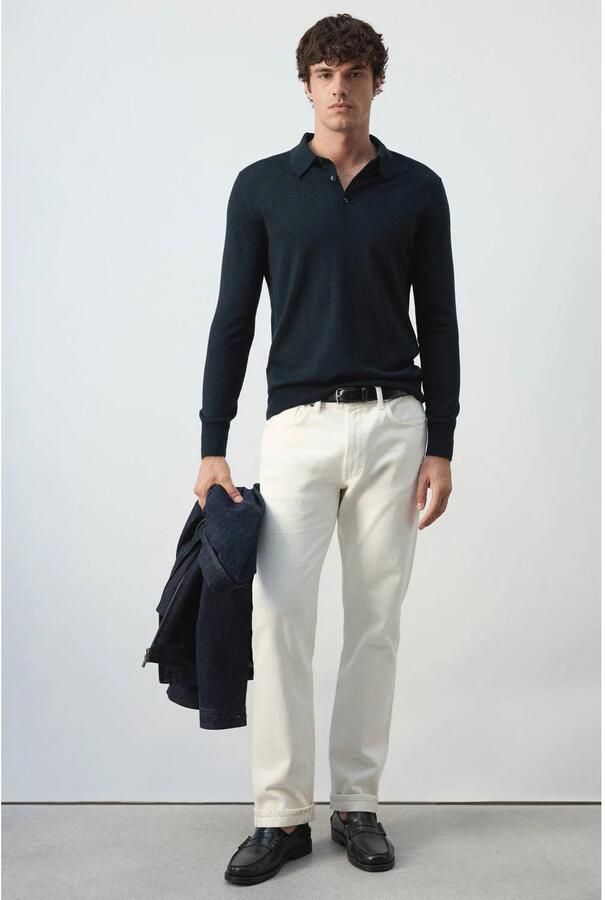 Mango Man wollen regular fit polo marine - Foto 2