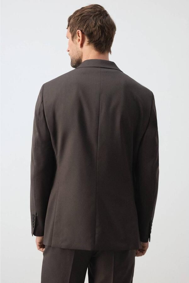Mango Man wollen slim fit colbert bruin - Foto 2