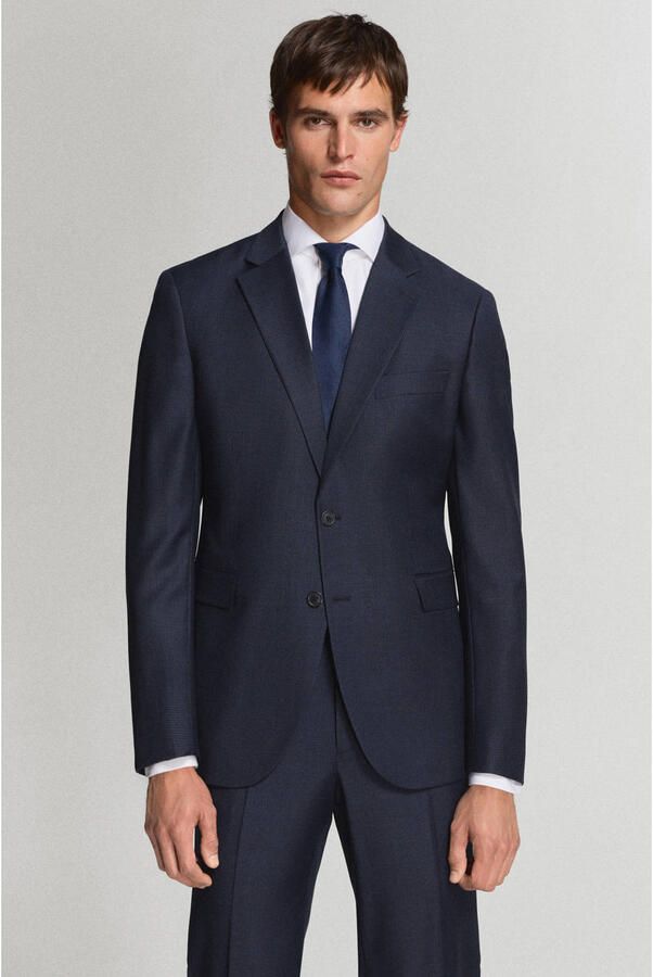 Mango Man wollen slim fit colbert donkerblauw