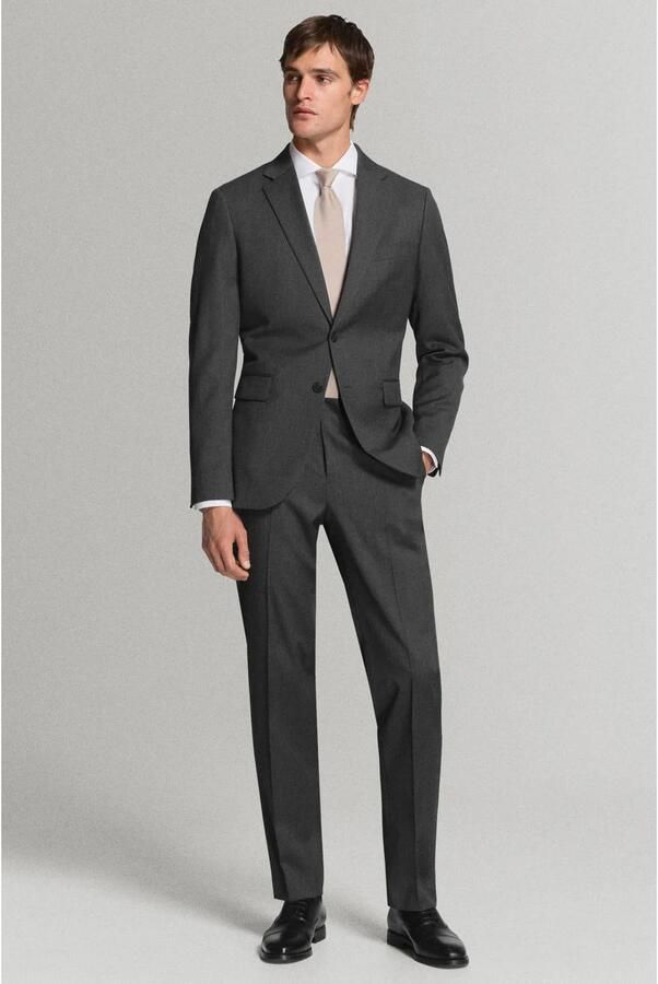 Mango Man wollen slim fit colbert grijs - Foto 2
