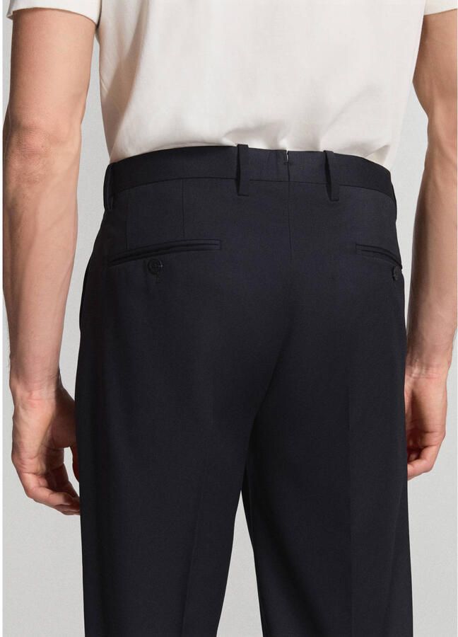 Mango Man wollen slim fit pantalon marineblauw - Foto 2