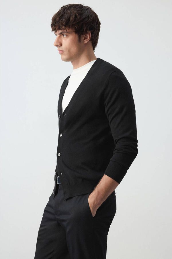 Mango Man wollen vest zwart - Foto 3